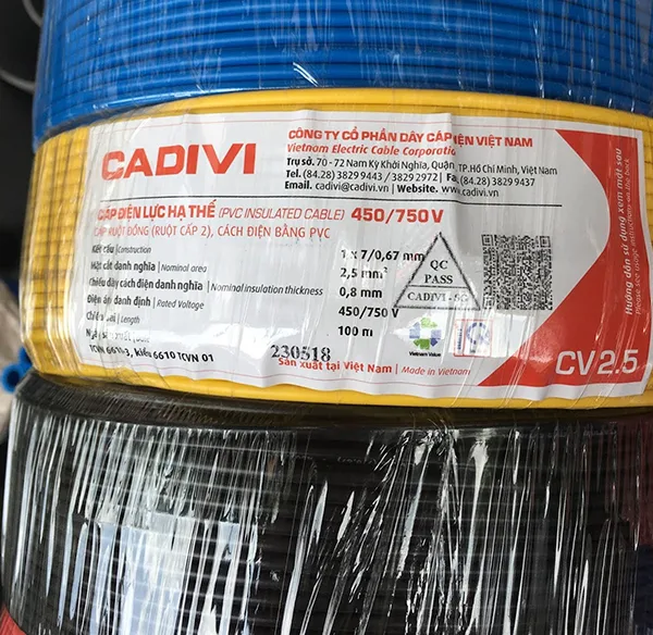 Giá Cáp Điện CADIVI – Bảng Giá Chi Tiết Mới Nhất Tháng 8/2026
